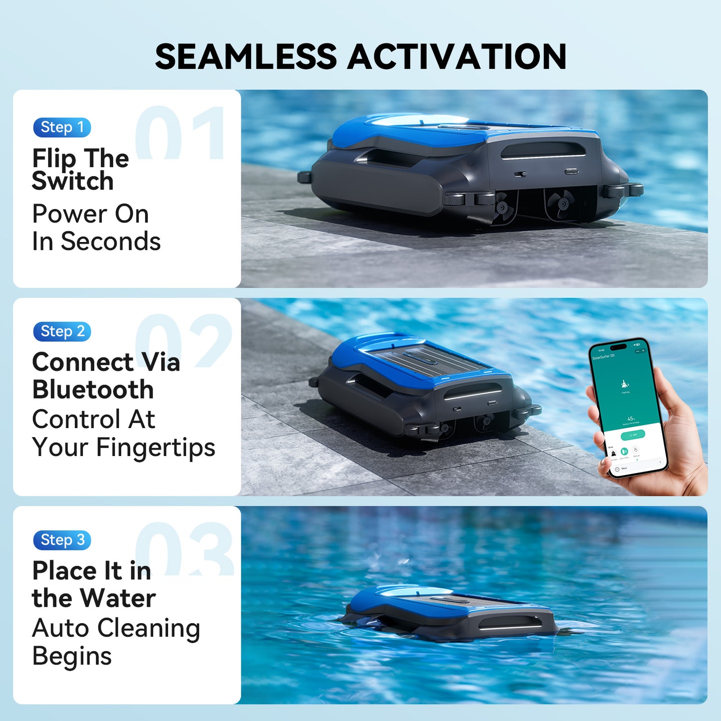 Supclean Pool Skimmer Robot (Blue)